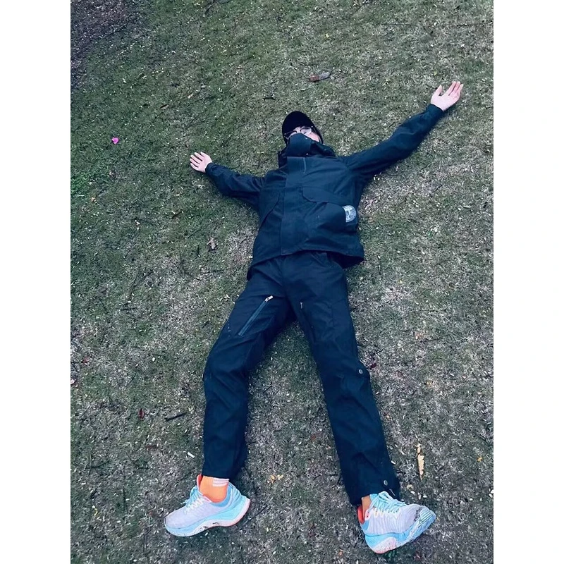 户外登山冲锋裤男款暴雨级防水防风工装裤hiphop潮牌高街美式裤子