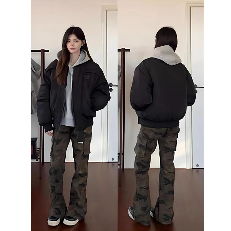 美式ma1飞行夹克棉服男款冬季ootd穿搭解构外套短款立领棒球棉衣