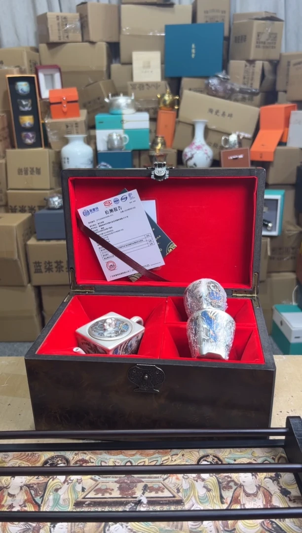 【闪购商品】其他茶具套装或单品@@@鎏银加杯架茶盘
