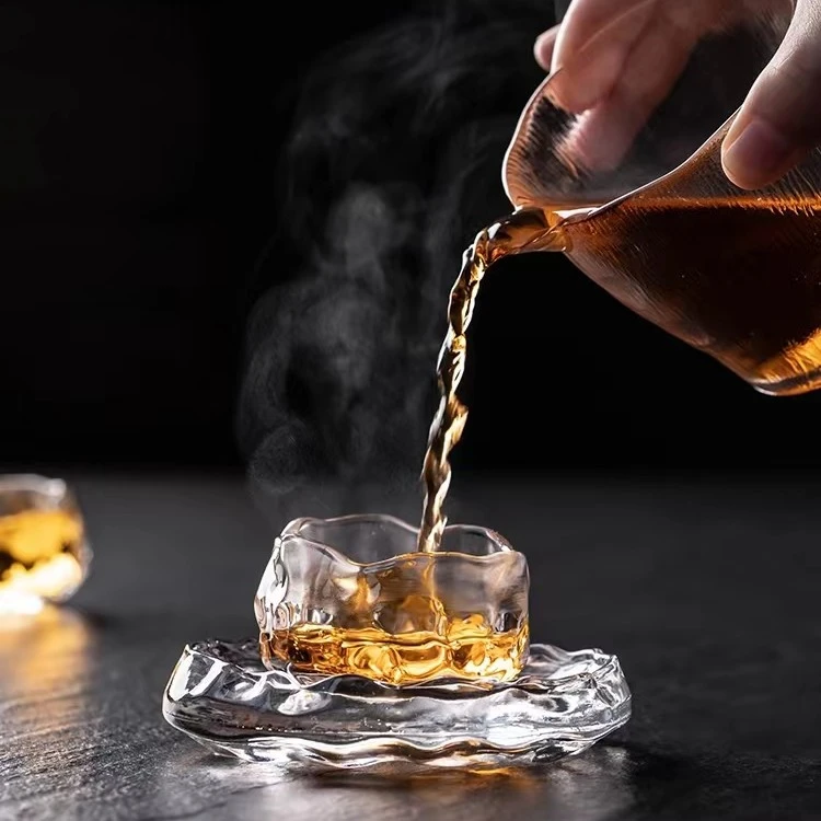 初雪玻璃品茗杯加杯垫