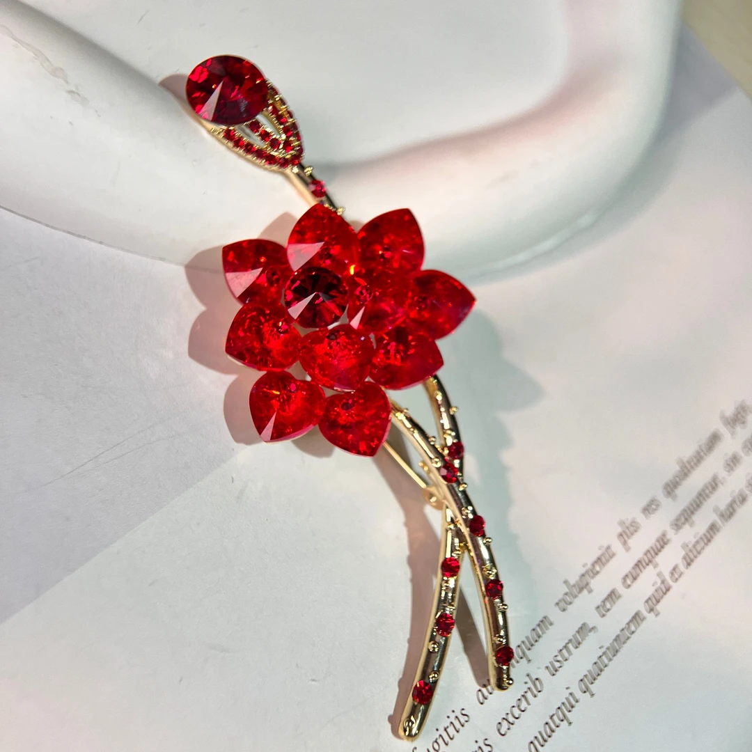 铜合金仿水晶胸针 禧娘娘-施家手工时尚创意复古大衣胸针-S2986