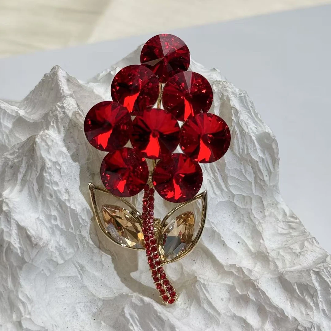 铜合金仿水晶胸针 禧娘娘施家手工时尚创意复古大衣胸针-S3132