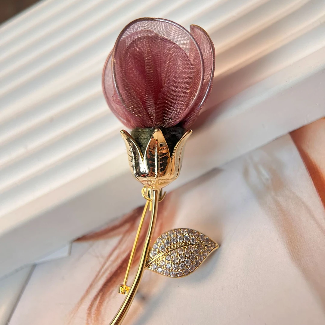 铜合金仿水晶胸针 禧娘娘小众优雅复古国风胸针-轻奢时尚S2582