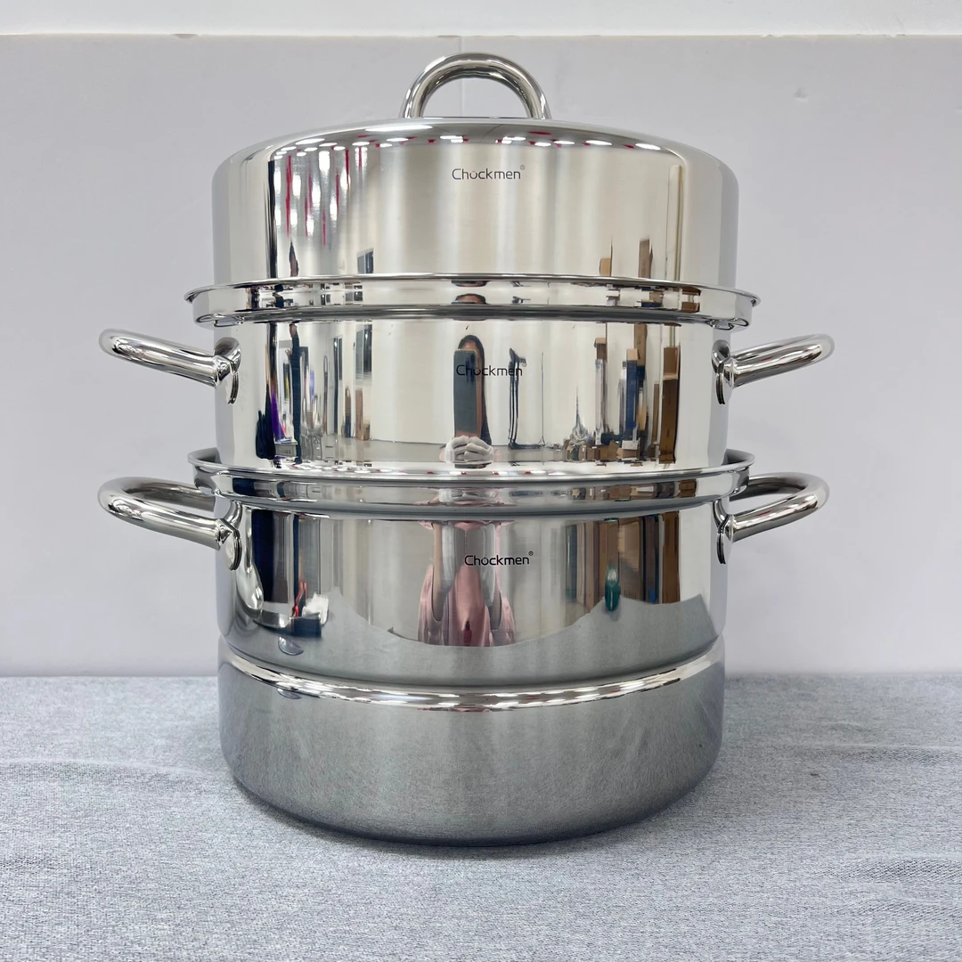 ChockMen卓德铭 致享系列不锈钢蒸锅28CM 镜光 套重约4.9KG C-317
