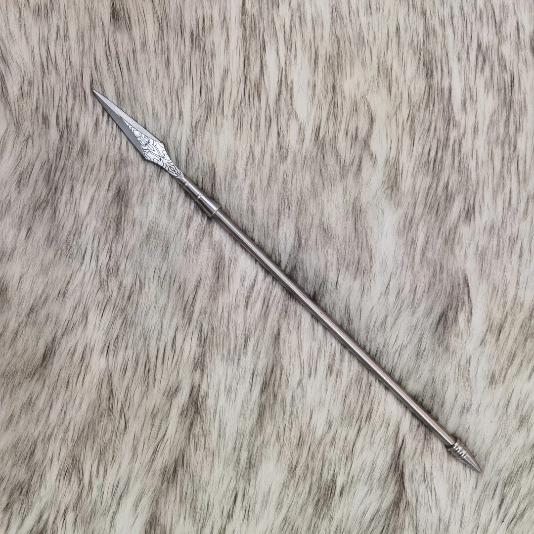 破甲枪微型桌面摆件龙泉手工锻打实心钢制茶刀茶针工艺品未开刃