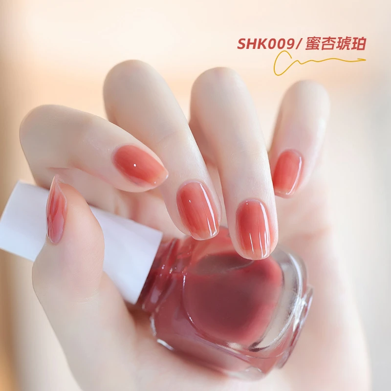 sweetcolor冰透裸色指甲油免烤速干水性无味不掉色不可剥显白美甲