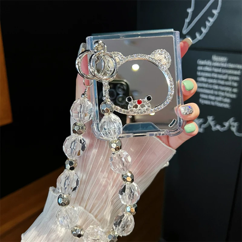 guyo卡通镜华为p50pocket手机壳斜挎链p50宝盒折叠屏pocketS镜面