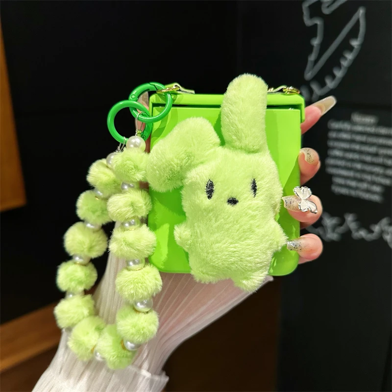 guyo适用毛绒兔子华为pocket2折叠手机壳斜挎绳novaflip全包magic