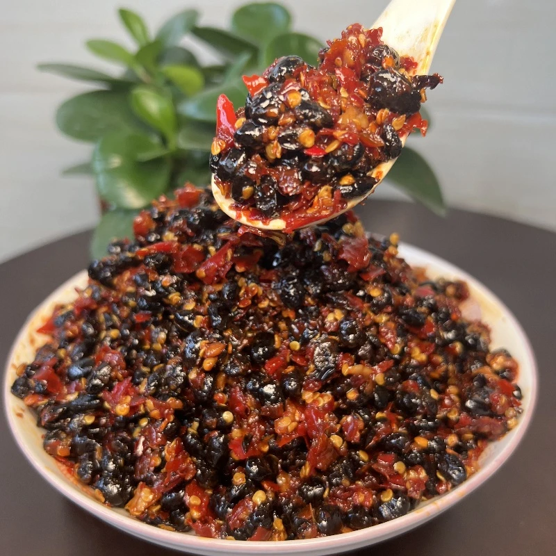 江西风味爆辣豆豉香辣豆鼓新鲜辣椒蒜蓉豆豉下饭拌面配粥江西豆豉