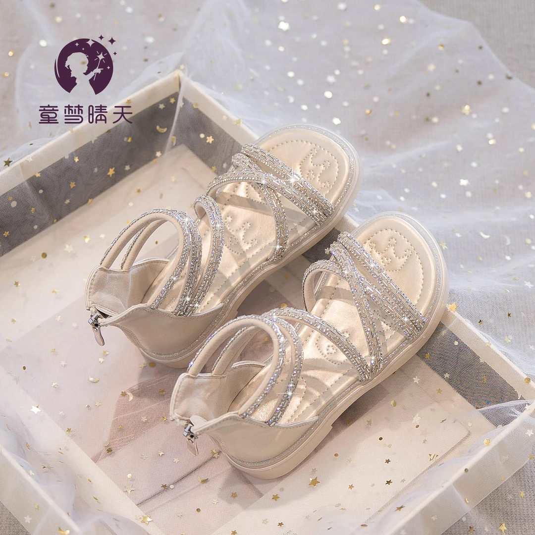 童梦晴天女童罗马凉鞋夏款儿童鞋公主鞋软底女孩夏季大童鞋子软底