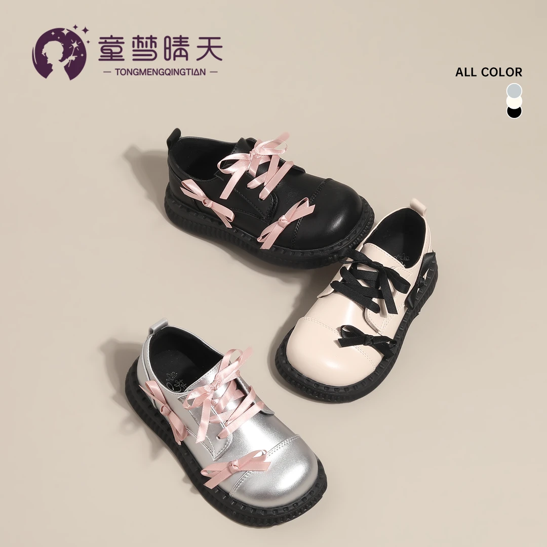 童梦晴天儿童公主鞋2024新款春秋女童小皮鞋软底女孩小香风芭蕾鞋