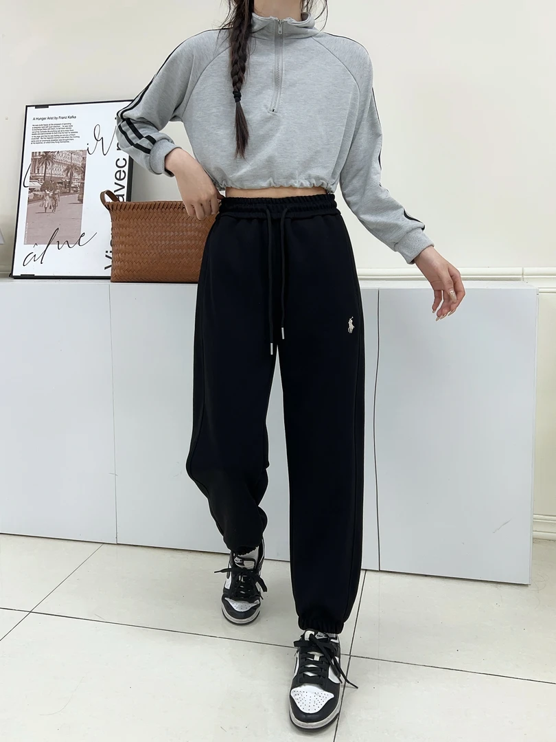 【高定款】7726 春季新款加长版‘刺绣小马’韩系简约休闲卫裤女