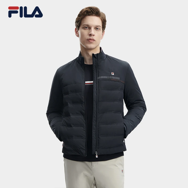 【羽绒返场】FILA斐乐男冬舒适轻薄立领保暖经典羽绒服F11M341905R