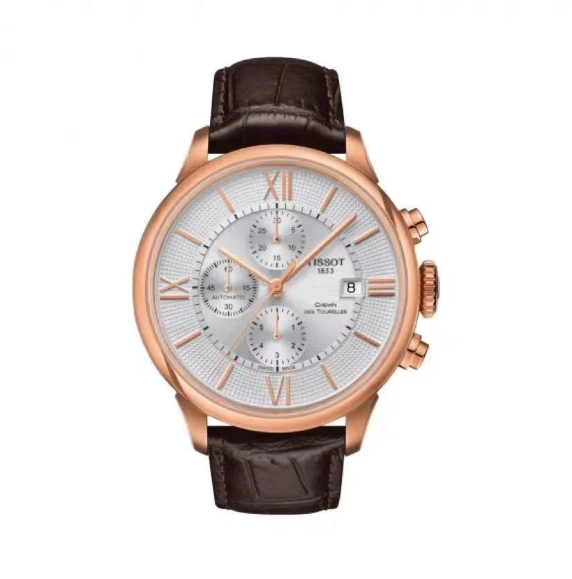 99新 Tissot/天梭 尖货男表/天梭三眼杜鲁尔皮带款