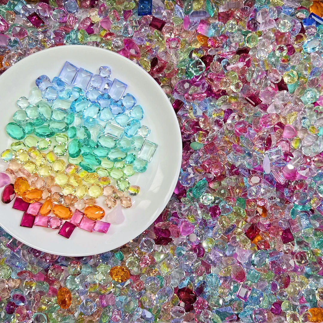 纯梧州宝石盒子  梧州特彩水晶料精品美甲钻DIY