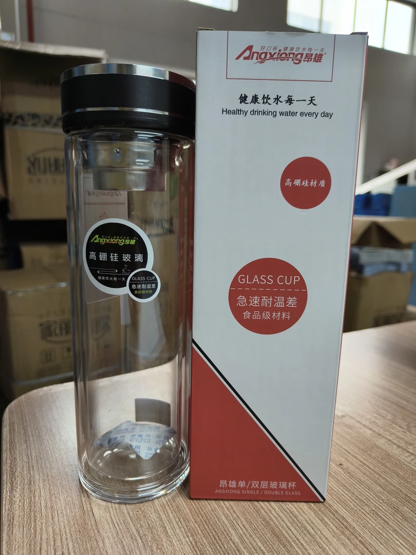 大容量福星双层玻璃杯600ml
