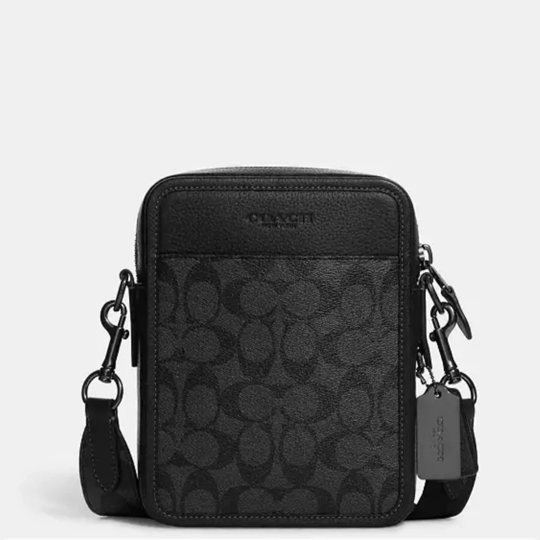 COACH/蔻驰Sullivan经典黑灰色男士方包斜跨包CC009（16*21*5cm）