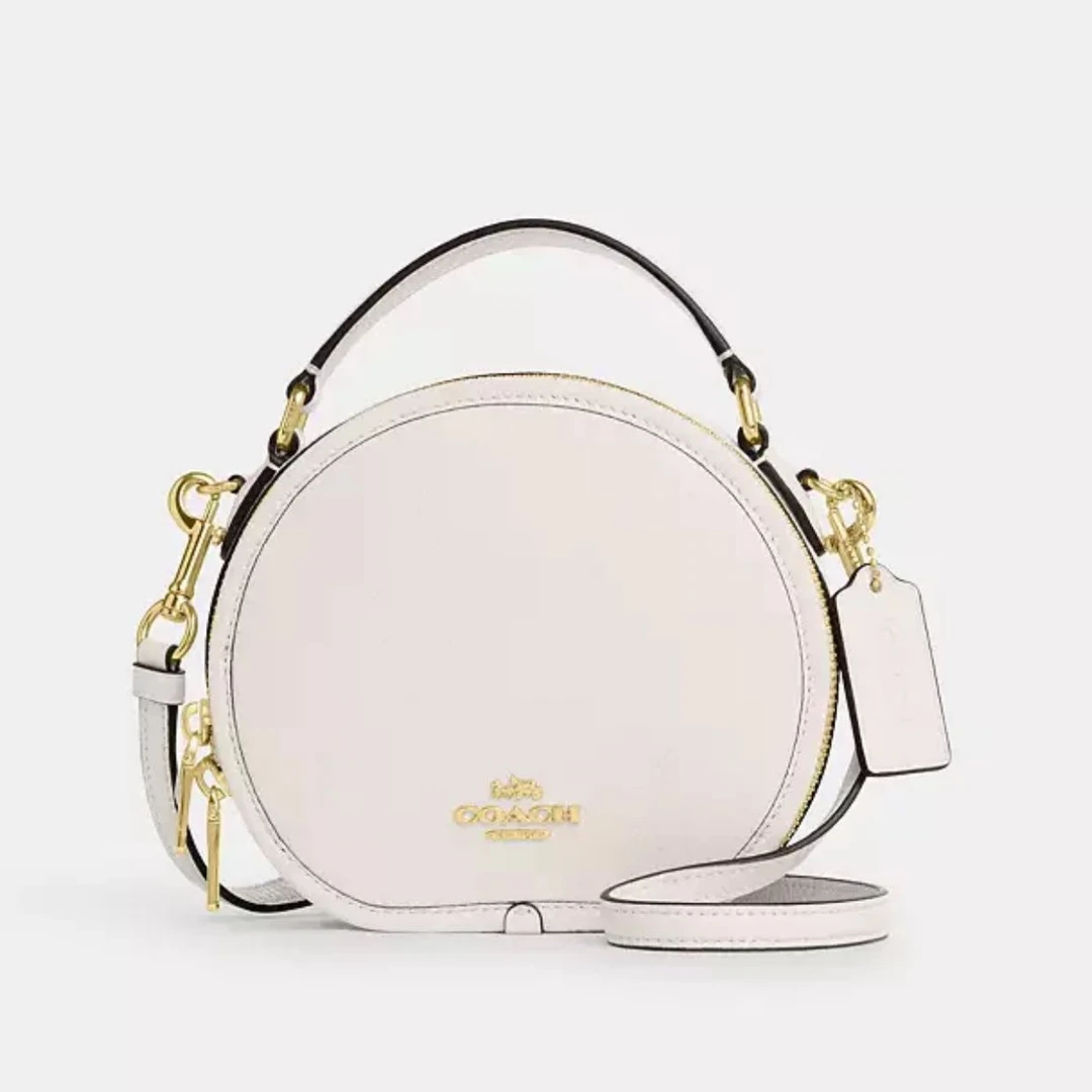 COACH/蔻驰Canteen经典白色圆饼盒子单肩斜跨包CO987（17*15*6cm）