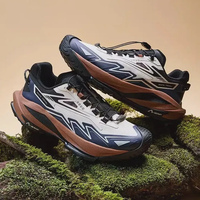 安踏探山丨越野徒步登山鞋男女透气防中性风运动跑步鞋112435502