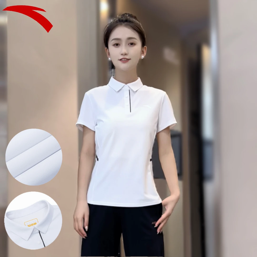 安踏｜夏季女士吸湿速干透爽科技短袖Polo运动透气上衣162337145LL