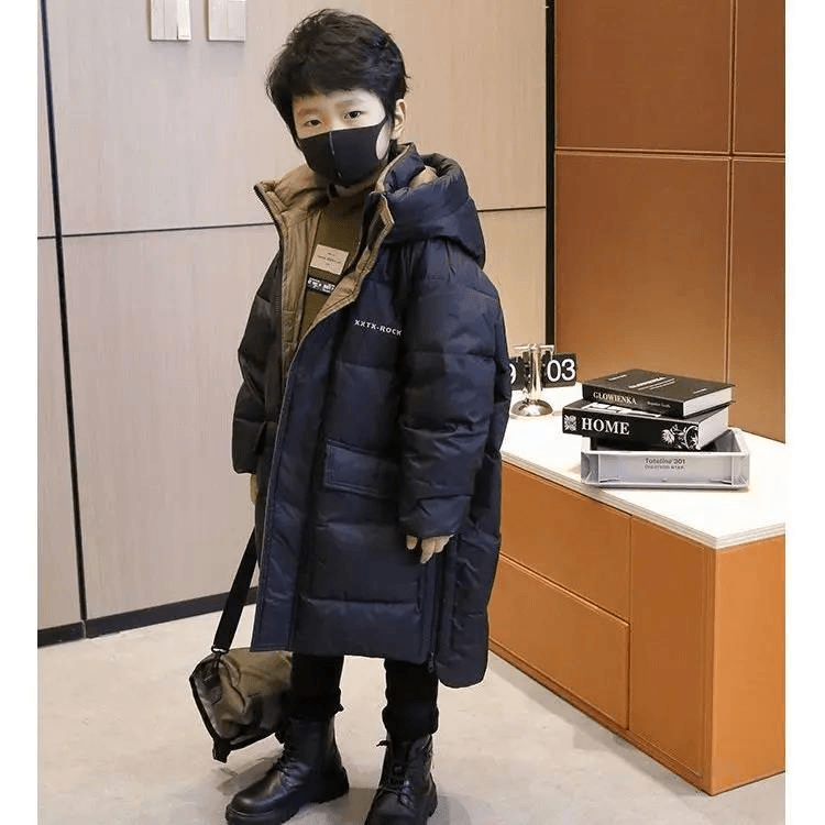 男童衣冬季新款儿童中长款洋气炸街加厚宝宝大童羽绒服潮
