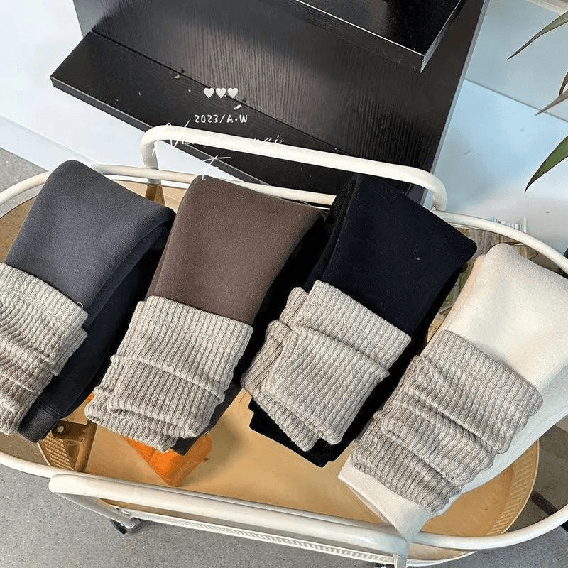 儿童韩系女童拼接裤腿保暖打底裤冬季加绒加厚外穿打底裤子