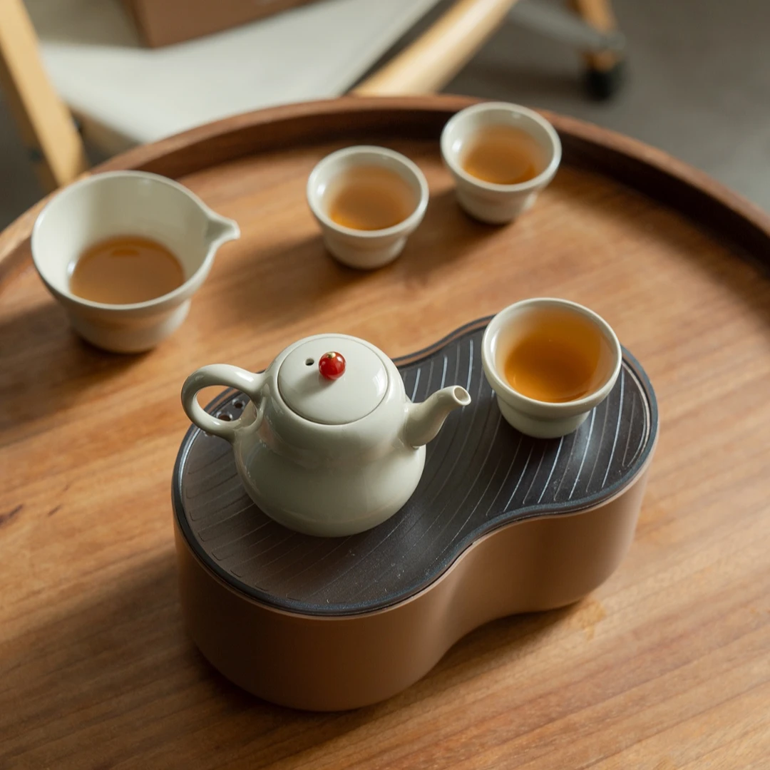 壶如功夫茶器户外旅行露营便携式一壶三杯伴手礼中式陶瓷茶具茶壶