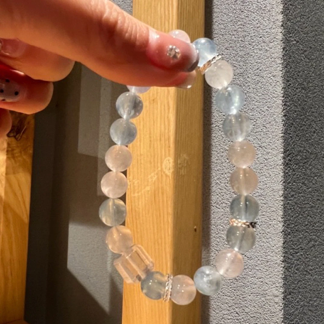 铜合金琉璃手链 「星晴白方块」串珠系列设计感百搭闺蜜手链3015