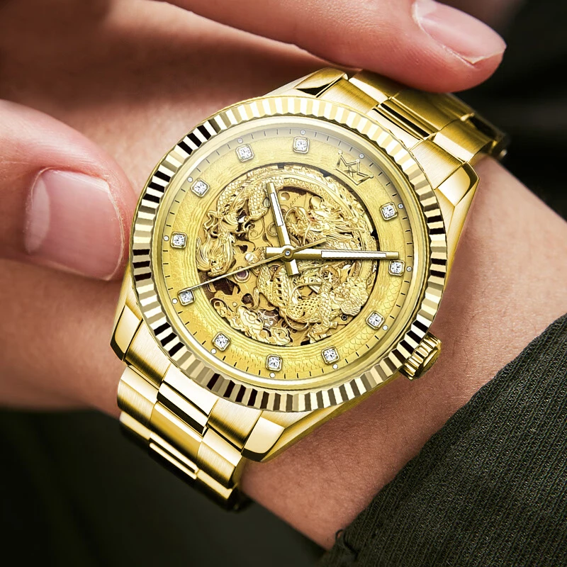 【万达直发】【龙款限定】 经典国风全自动镂空机械表男士腕表82178