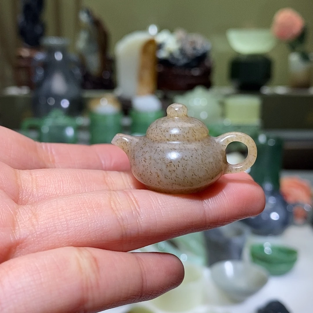 和田玉挂件未镶嵌麻糖把把壶