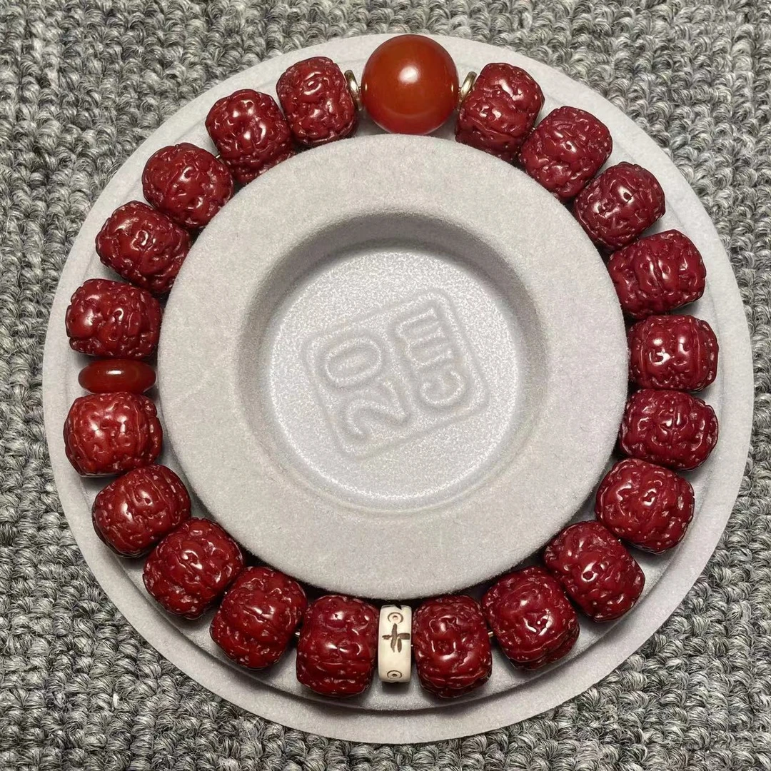 金刚菩提20颗手串文玩好物藏式直切跳跳龙金刚菩提机刷成品13mm±