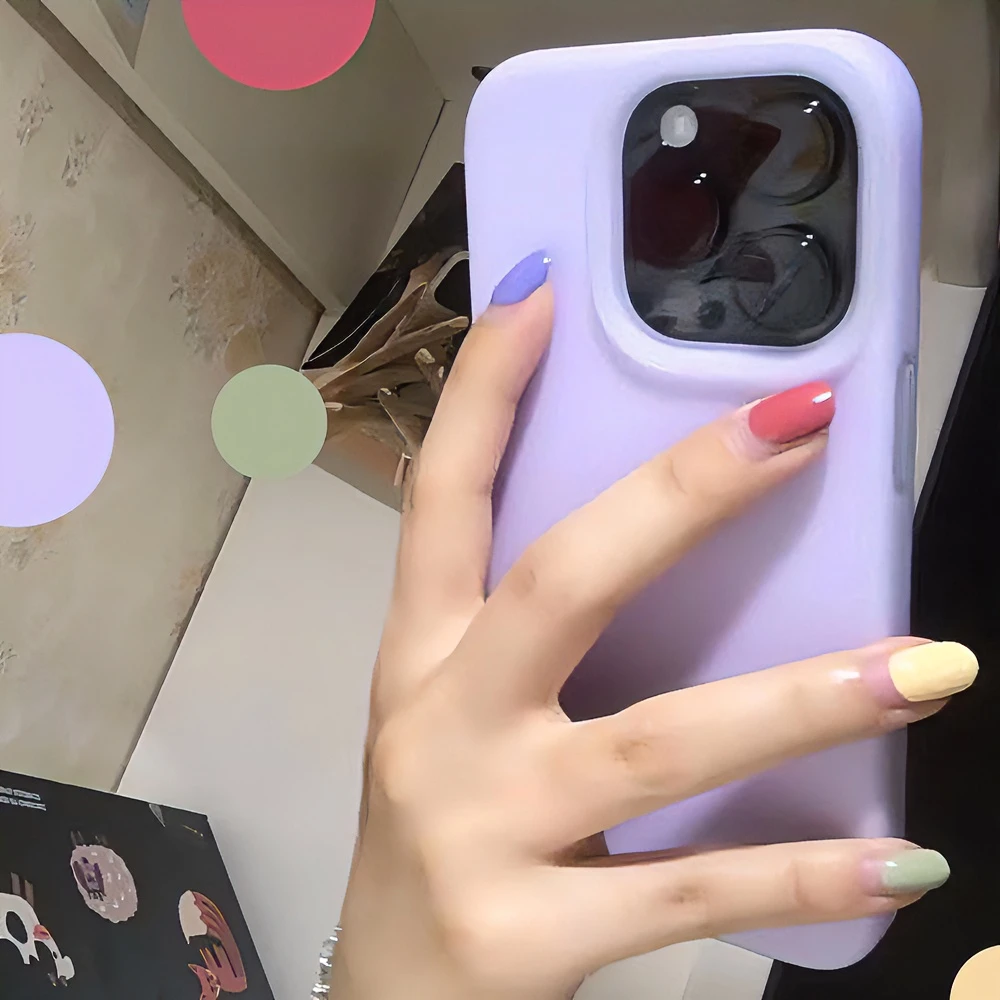 简约ins风Q弹果冻高级适用14promax手机壳12苹果13可爱风个性全包