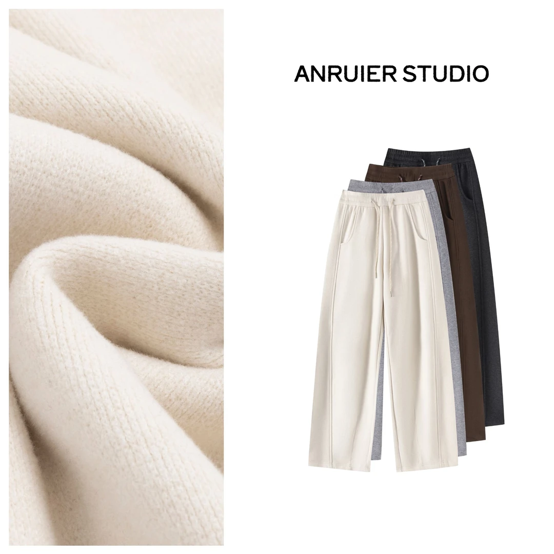 2024冬季新款加绒加厚气质显瘦休闲时尚外穿毛巾绒镰刀裤28065