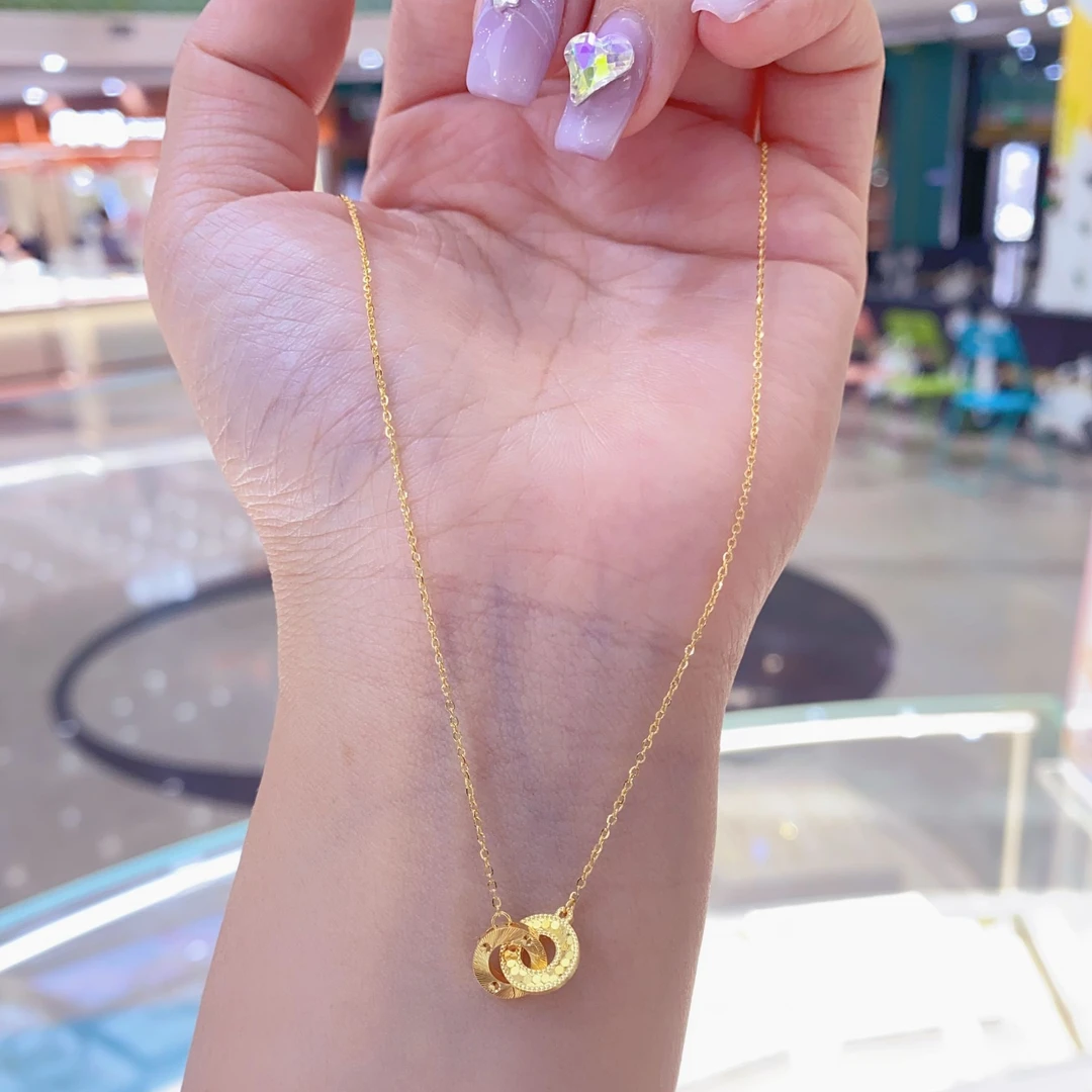 Chow Tai Seng/周大生足金环环相扣鱼鳞套链