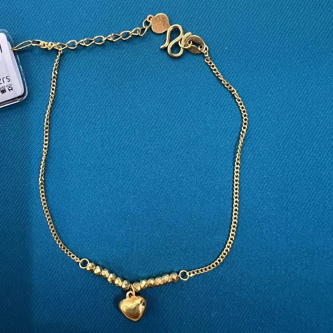 Chow Tai Seng/周大生足金爱心蹦迪珠手链