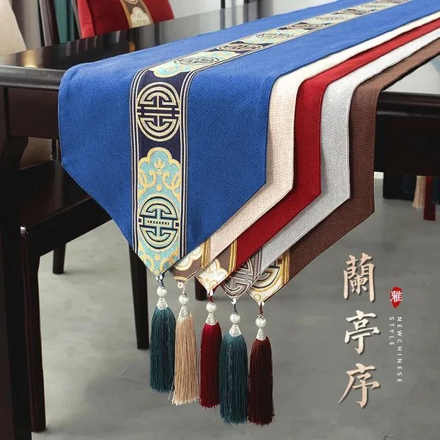 中式茶盘禅意桌旗新中式茶席茶艺桌布茶台茶几电视柜酒店床尾巾