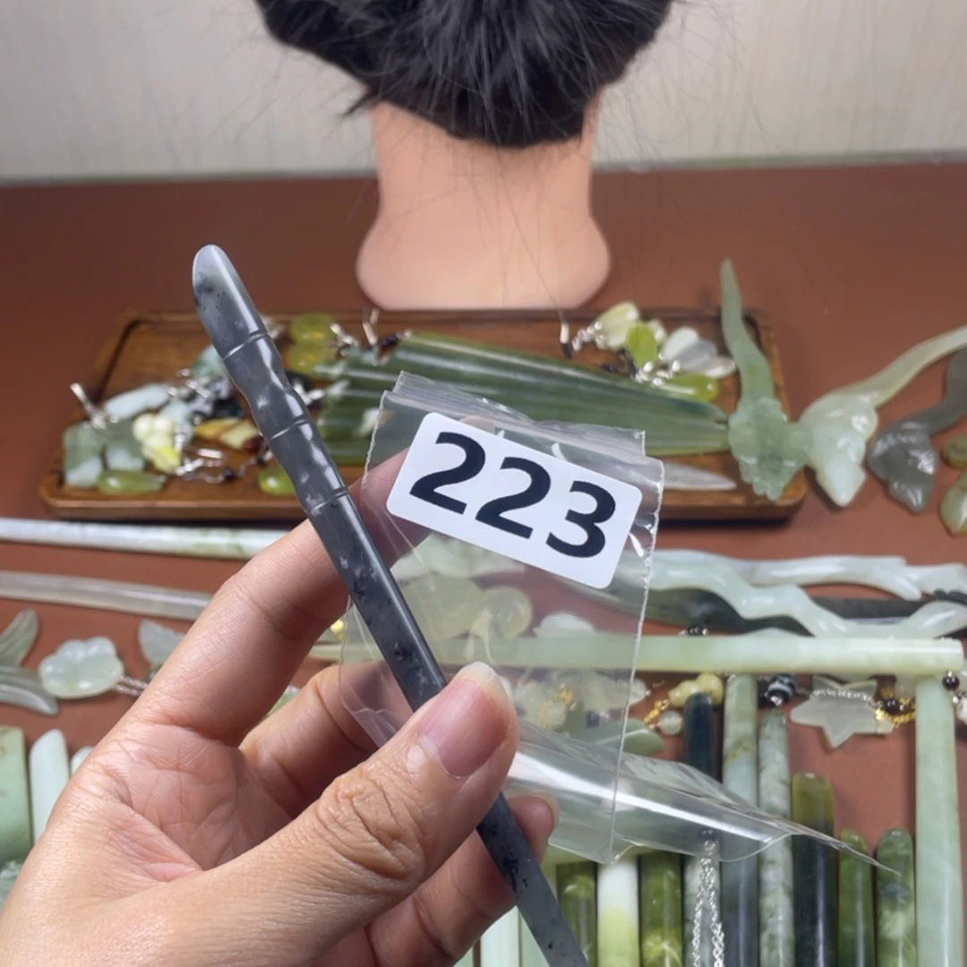 【闪购商品】蛇纹石玉发饰合金?***天