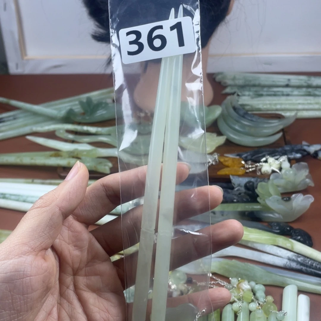 【闪购商品】蛇纹石玉发饰合金