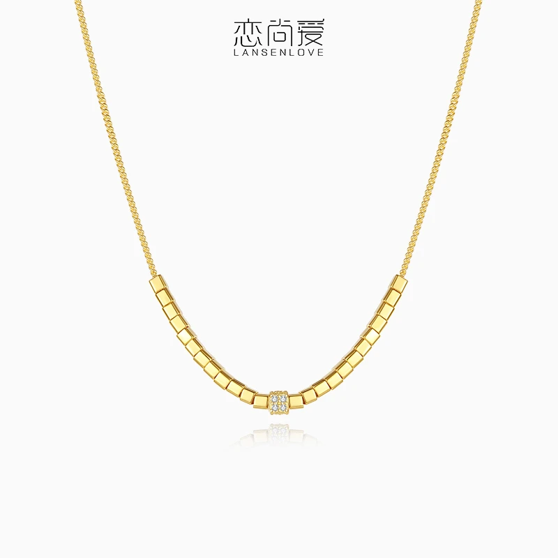 恋尚爱方糖项链女S925银锁骨链小众设计感时尚新款送女友生日礼物