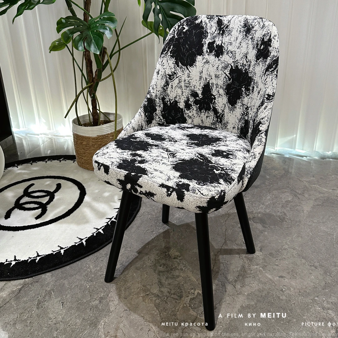 意式极简可旋转化妆凳子靠背椅子餐椅梳妆凳子