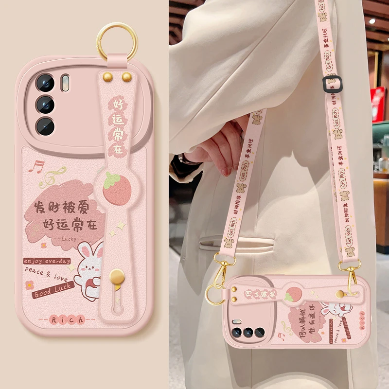 oppok9手机壳k9x斜挎腕带挂绳k9s全包防摔k9pro保护套硅胶软壳女