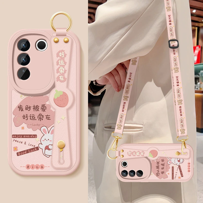 vivos16手机壳s16e斜挎腕带挂绳s16pro全包防摔保护套硅胶软壳女