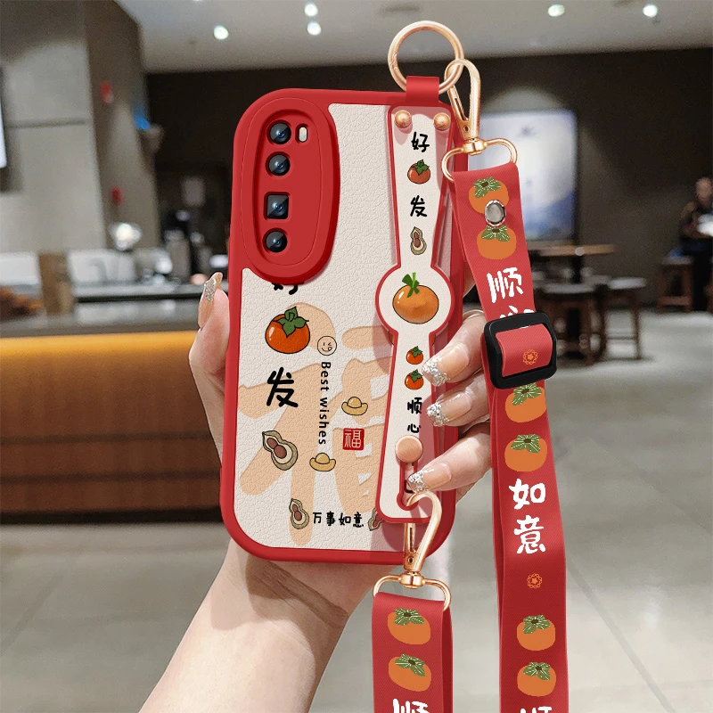 华为nova7手机壳nova7pro斜挎腕带nova7se全包防摔保护套硅胶软壳