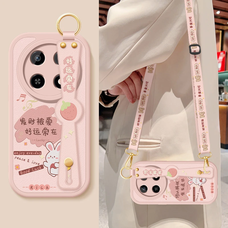 华为畅享70手机壳70pro斜挎腕带70s全包防摔70z保护套硅胶软壳女