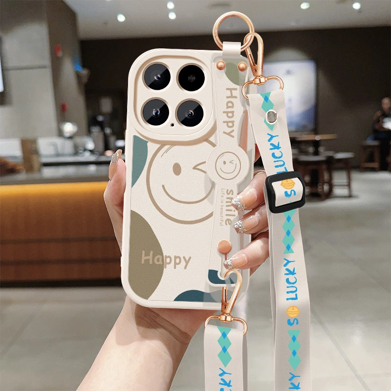 小米15手机壳Mi15新款斜挎腕带挂绳15pro全包防摔保护套硅胶软壳