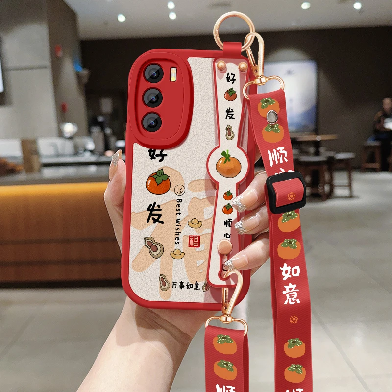 opporeno12手机壳reno12pro斜挎腕带挂绳全包防摔保护套硅胶软壳