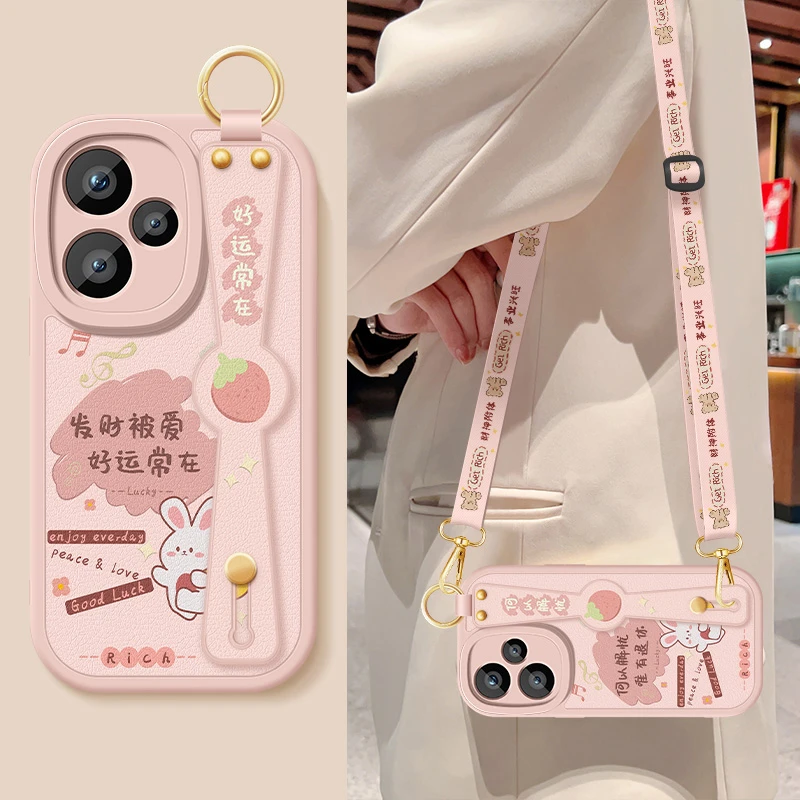 小米红米note13手机壳note13pro+斜挎腕带note13r全包硅胶软壳女