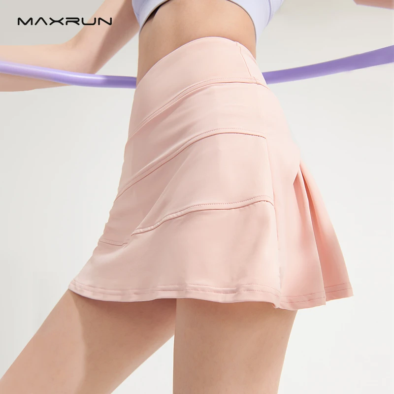 Maxrun高腰运动短裙宽松羽毛球网球裙健身瑜伽服半身裙裙裤夏G46
