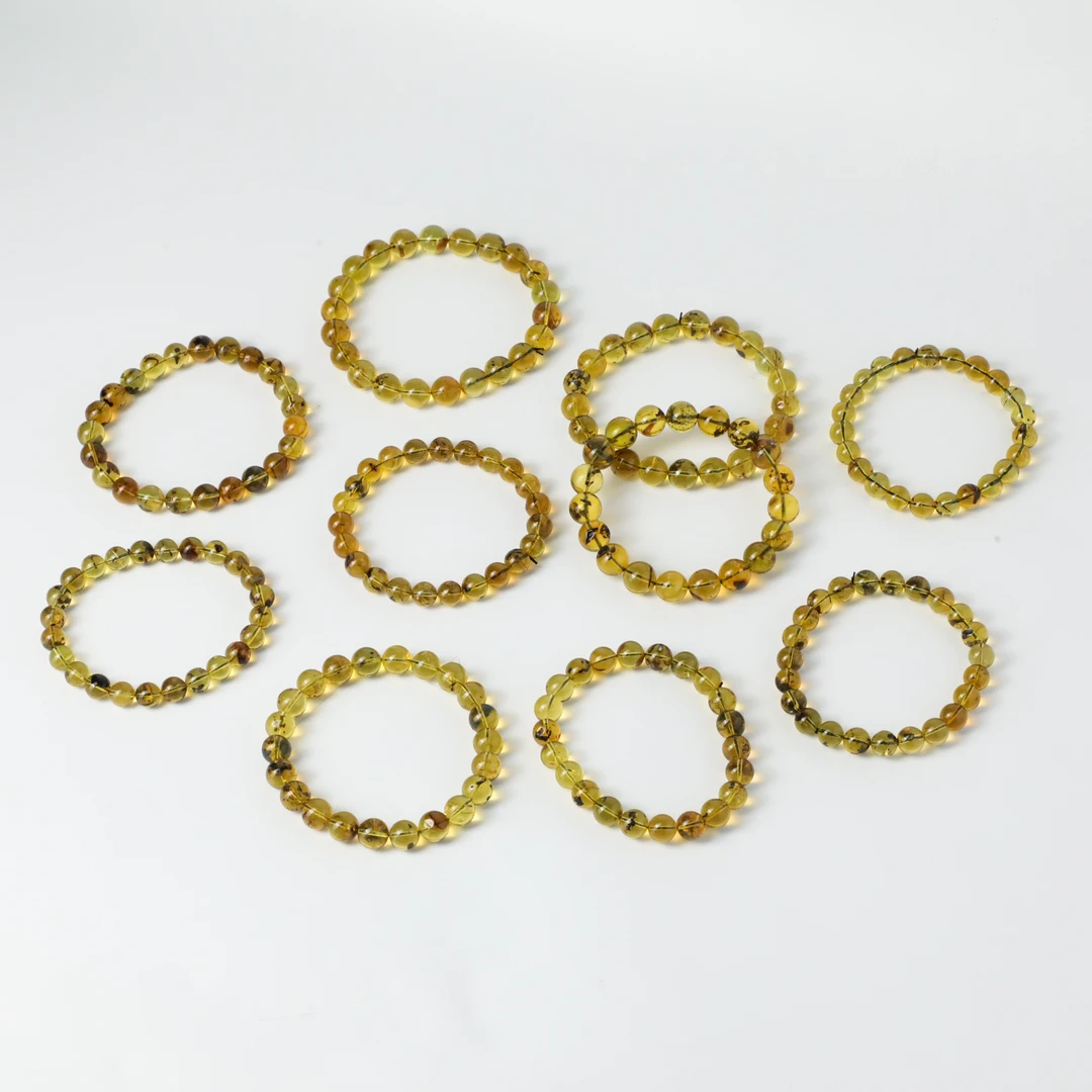 纯天然缅甸满矿物质包裹体金蓝灵珀手串（多样性发货，发其一）09