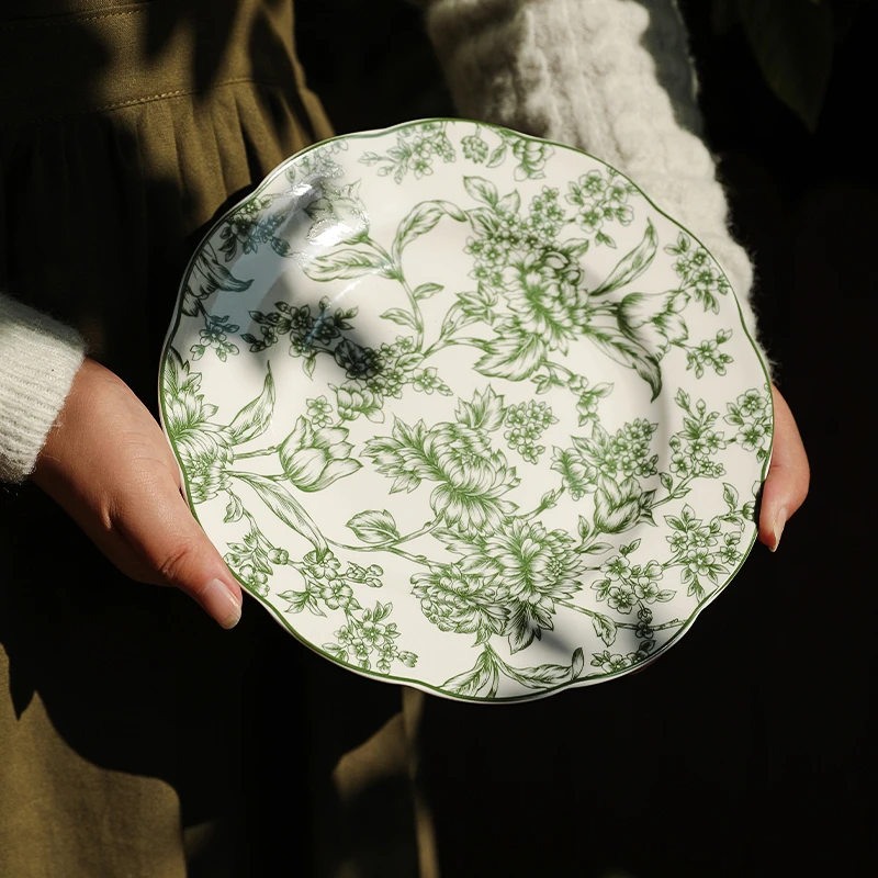 法式复古陶瓷碗家用2025新款高颜值饭碗盘子餐具特别好看的碗高颜